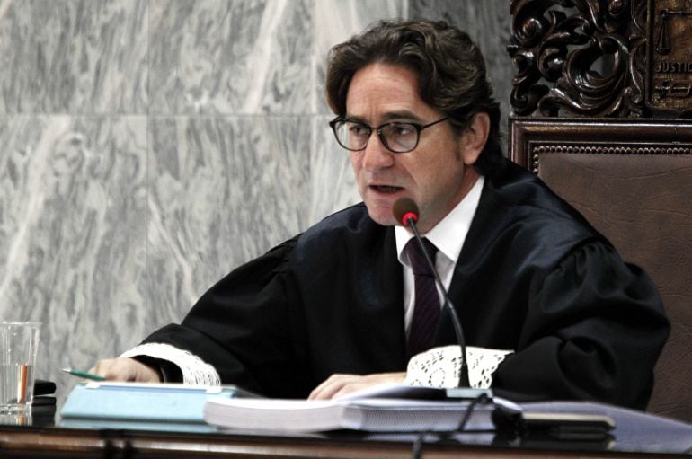 Salvador Alba durante la lectura de la condena por el caso Kárate en 2013