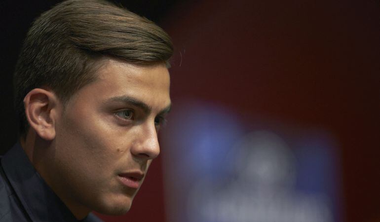 Dybala, durante la rueda de prensa previa al encuentro de Liga de Campeones