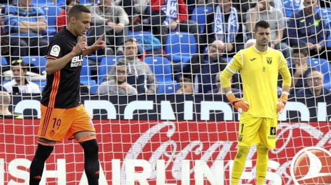 Rodrigo, tras marcar en Butarque