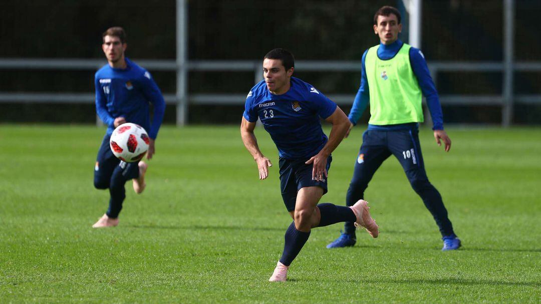 Sangalli durante un entrenamiento en Zubieta