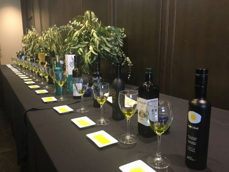 Bodegon con algunos de los aceites envasados por las entidades que intedran el CRDO Sierra Mágina