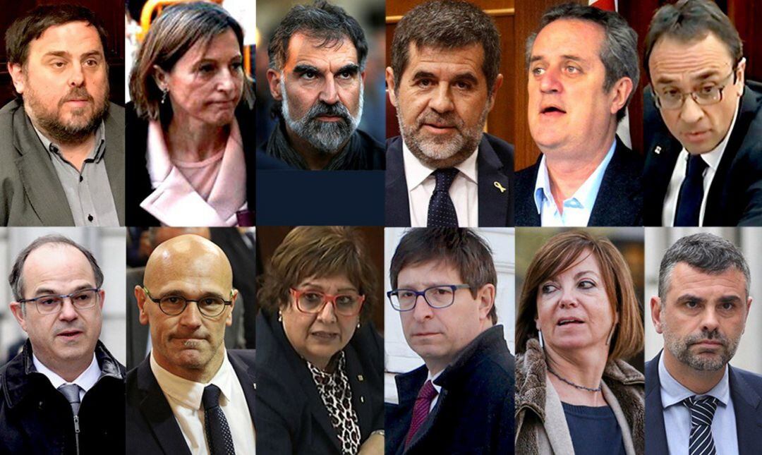 Montatge amb les imatges del líders polítics condemnats pel Tribunal Suprem