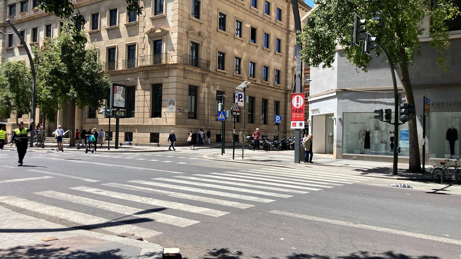 La Gran Vía de Murcia sin semáforos por el apagón