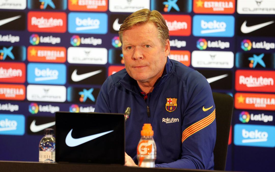 El entrenador del FC Barcelona, Ronald Koeman, en rueda de prensa