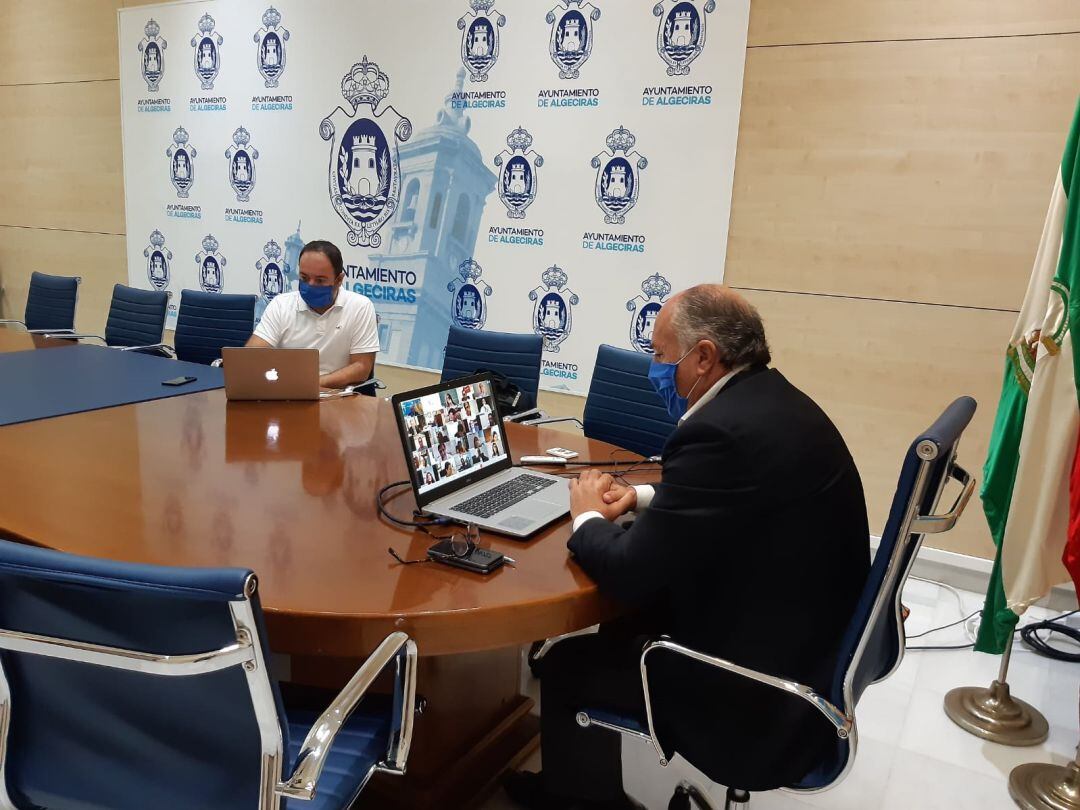 Un momento del pleno telemático de hoy.