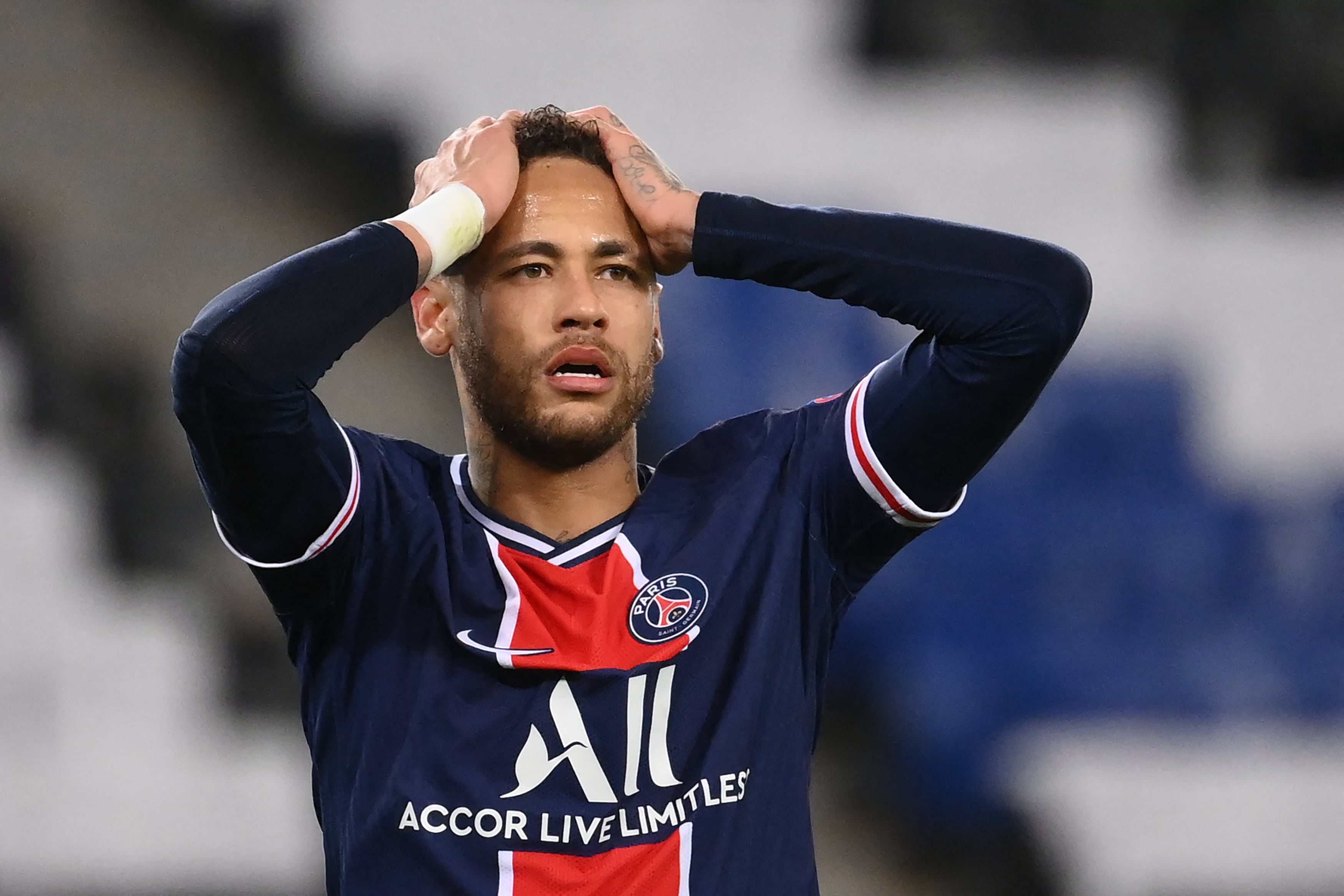 Neymar, durante un partido de Champions entre el PSG y el Bayern. (Photo by FRANCK FIFE / AFP) (Photo by FRANCK FIFE/AFP via Getty Images)