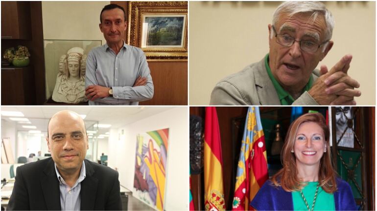 Carlos González, Joan Ribó, Gabriel Echávarri y Amparo Marco, los alcades de Elche, Valencia, Alicante y Castellón, respectivamente