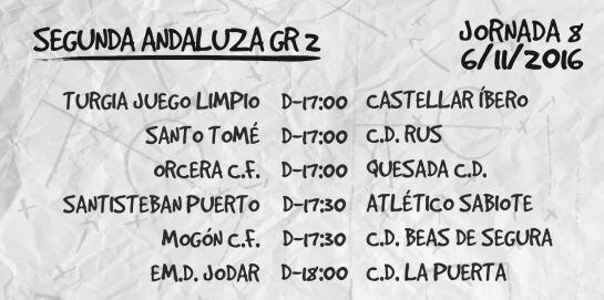 Partidos de la octava jornada del Grupo Segundo de la Segunda Andaluza.