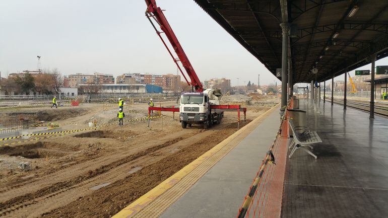 Trabajos de adecuación de la estación de Andaluces para la llegada de la Alta Velocidad.