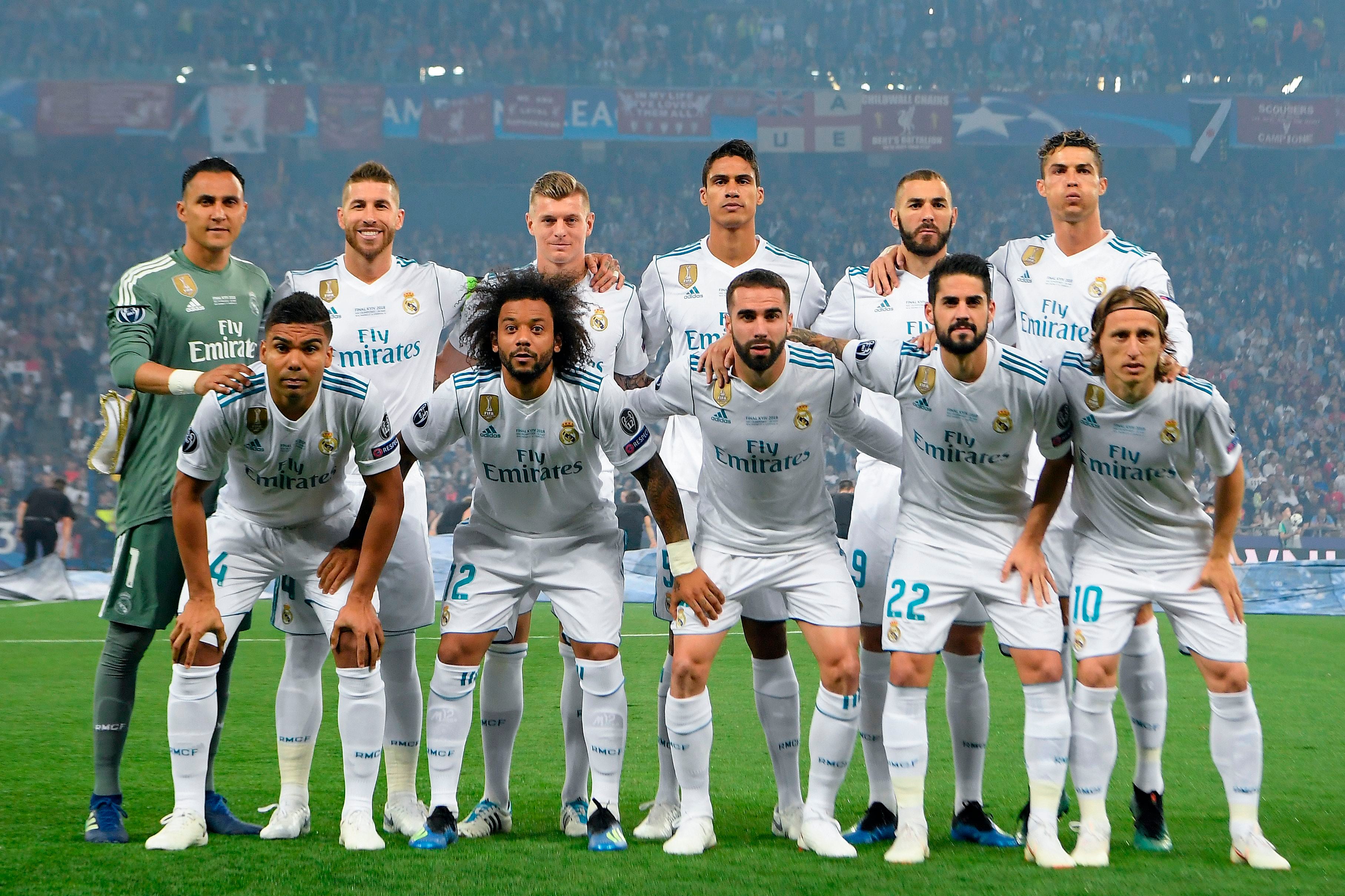 Alineación del Real Madrid en la final de Champions de Kiev 2018.