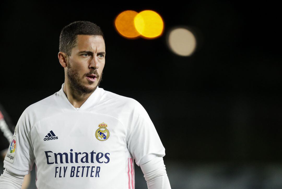 Hazard, en un partido con el Real Madrid