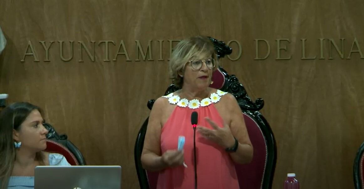 Sacramento Expósito (Agrúpate Linares) durante el pleno extraordinario.