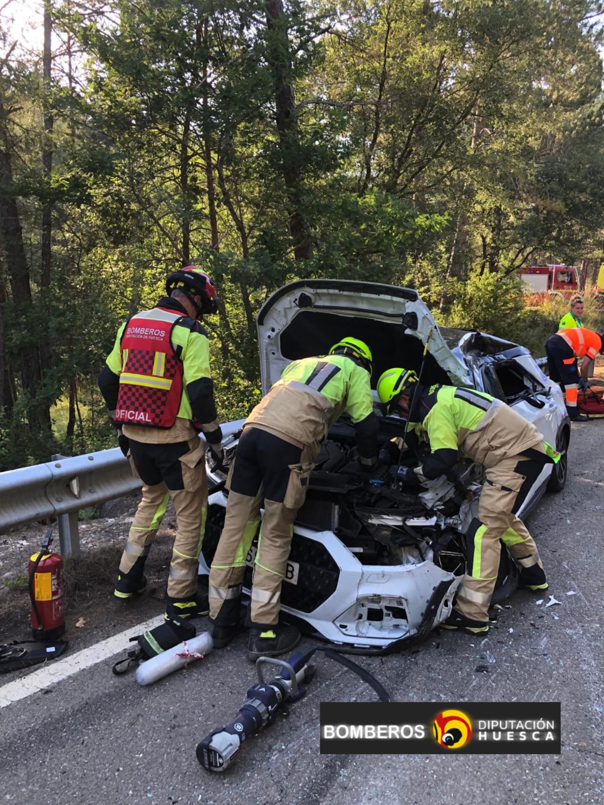 Un accidente de circulación que se producía en la A-132, p.k. 58.