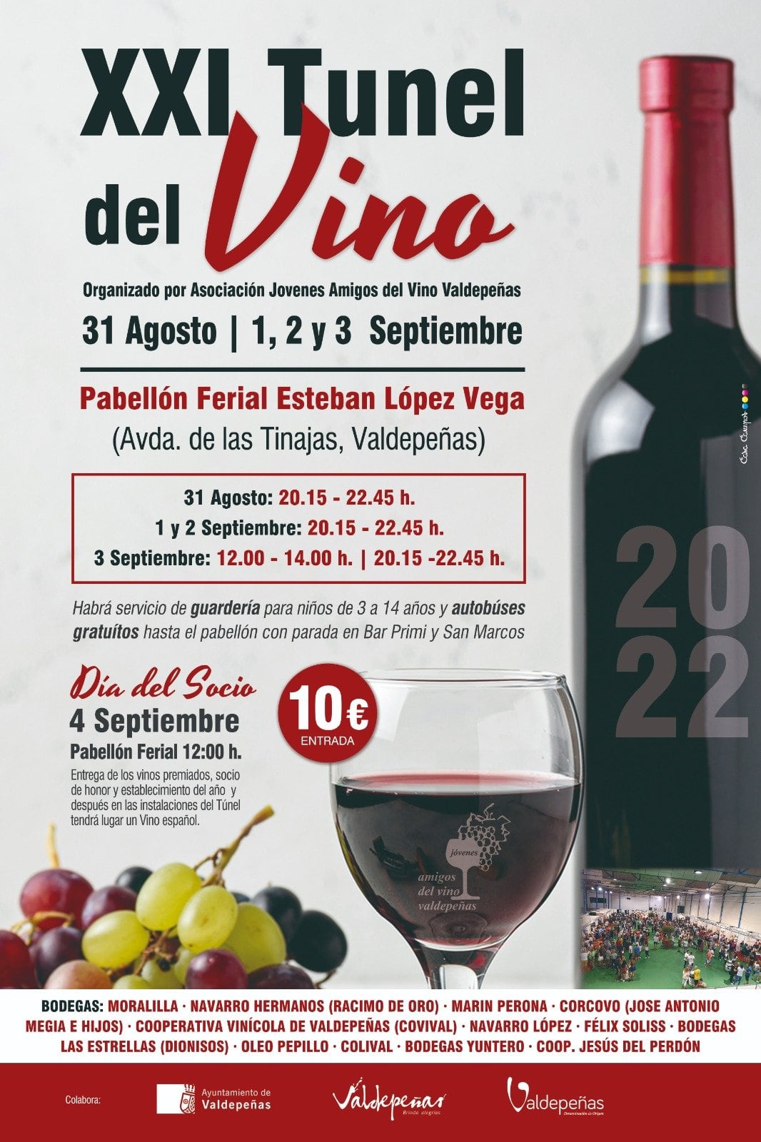 Imagen del cartel de la XXI Túnel del Vino de Valdepeñas, que se celebrará del 31 de agosto al 2 de septiembre de 2022