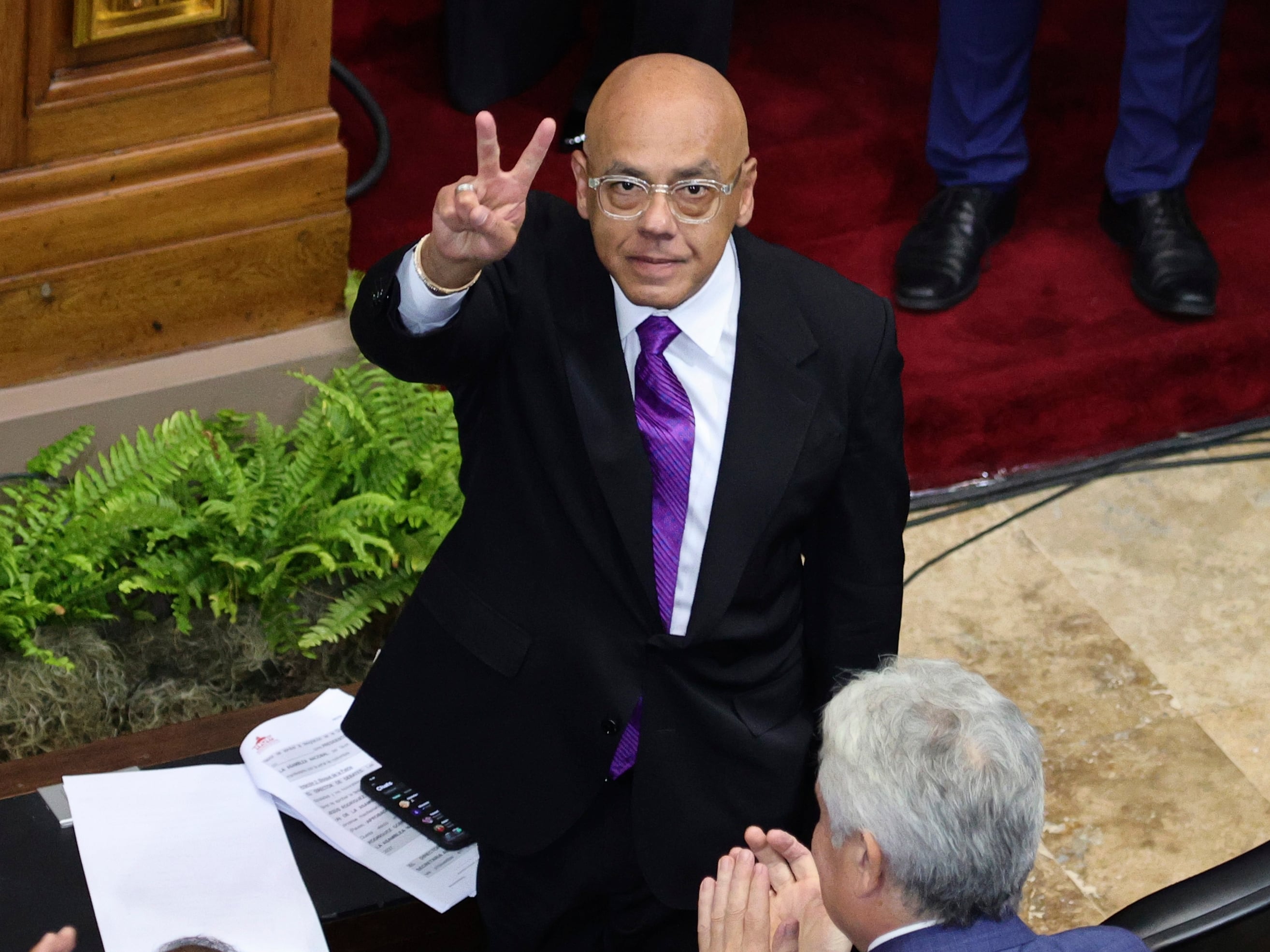 Jorge Rodríguez durante la sesión inaugural de la asamblea de Venazuela