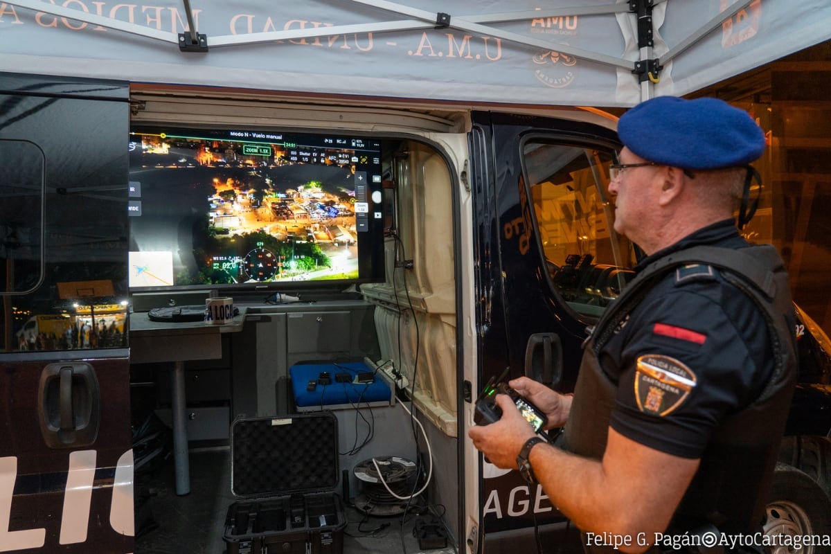 Unidad de Medios Aéreros de la Policía Local de Cartagena en las fiestas de Carthagineses y Romanos