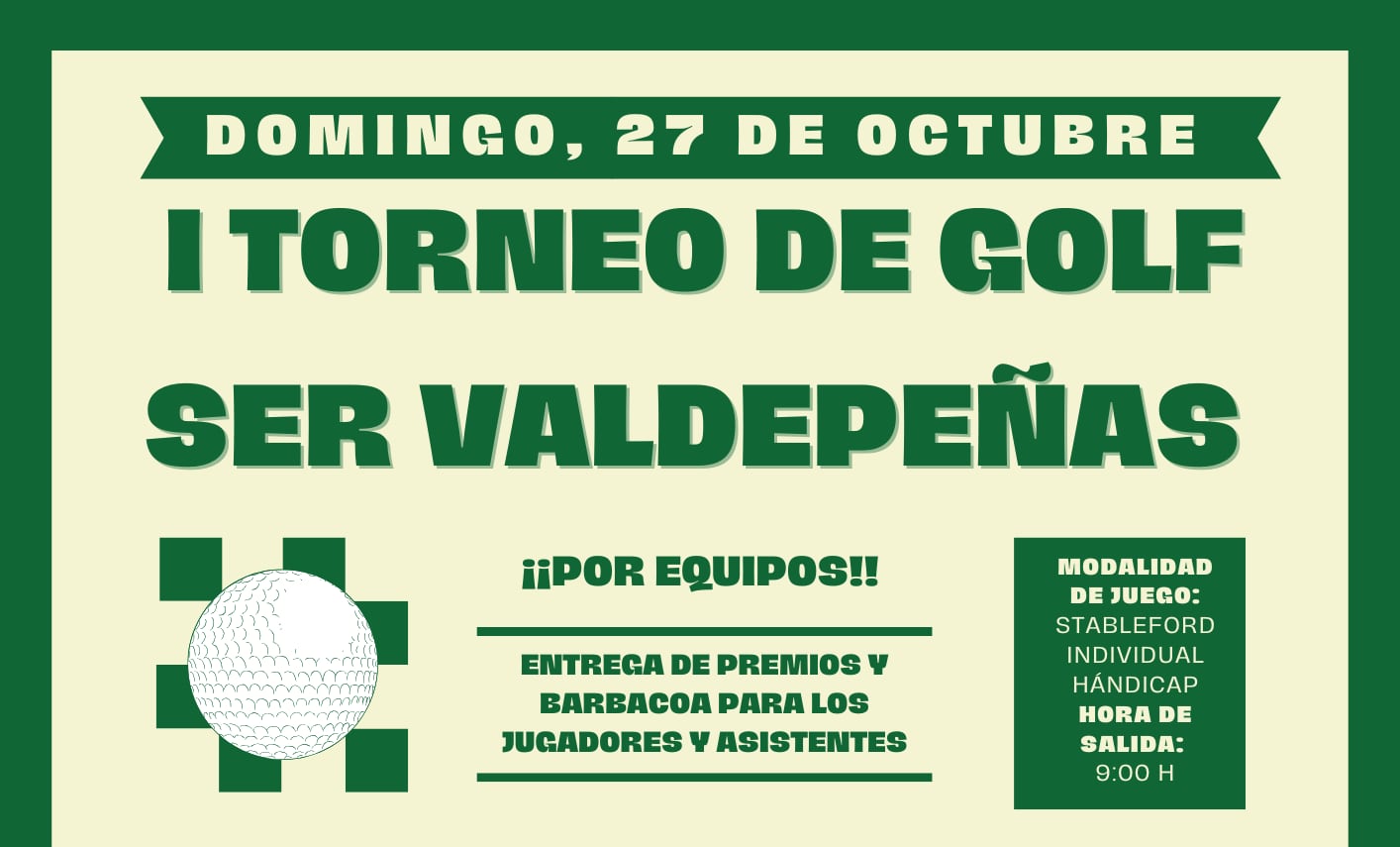 Cartel &#039;I Torneo de Golf SER Valdepeñas&#039;