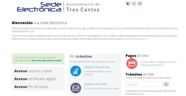 Sede Electrónica del Ayuntamiento de Tres Cantos