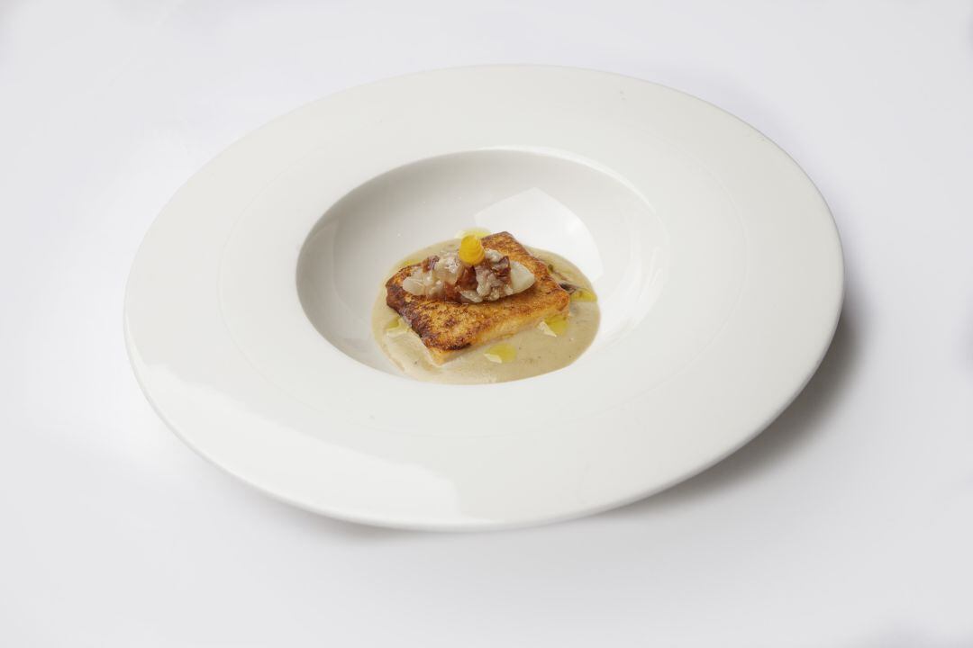 Torrija de panceta y yema, de El Quizal, de Autol