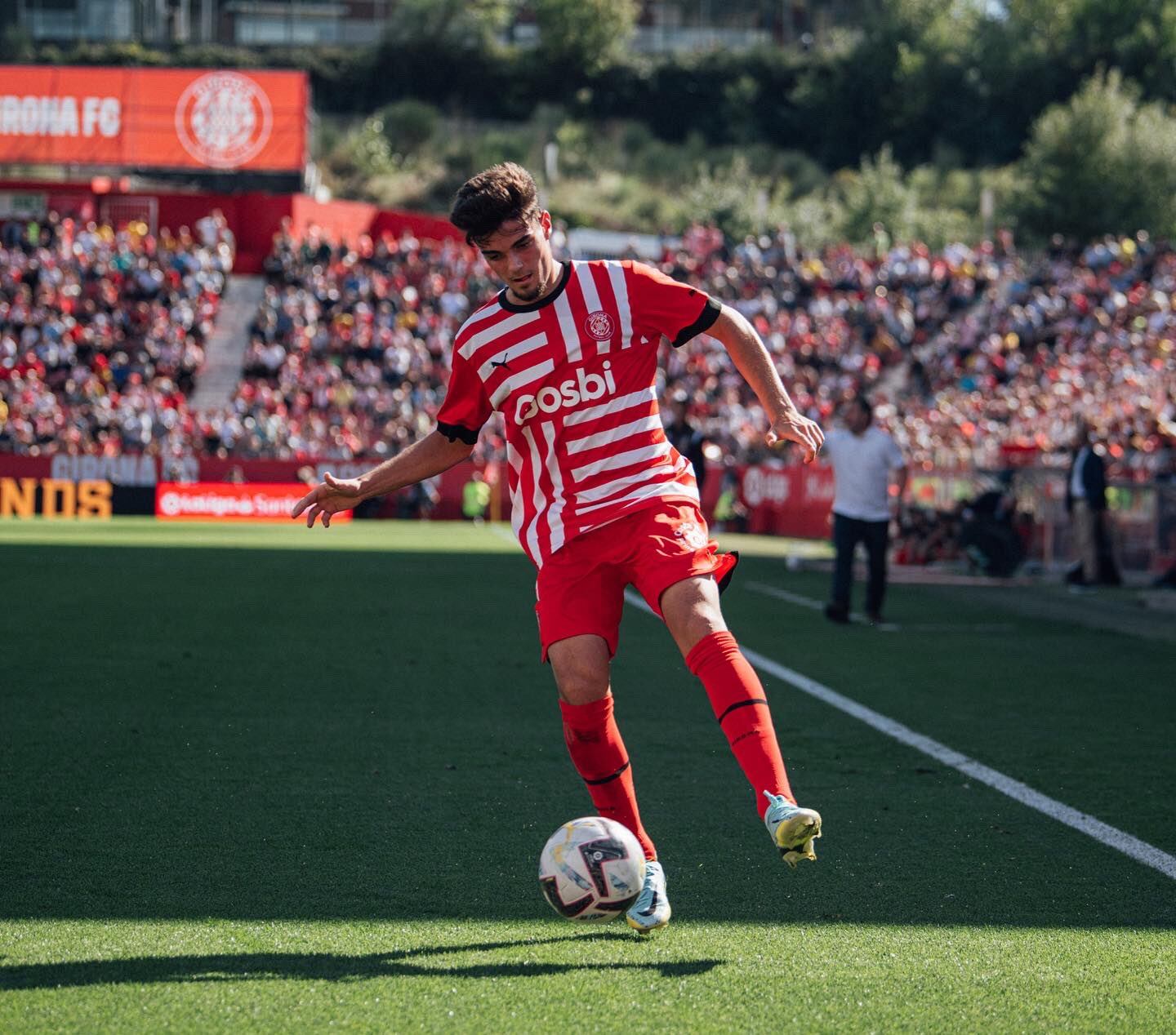 Miguel Gutiérrez, en un partit a Montilivi
