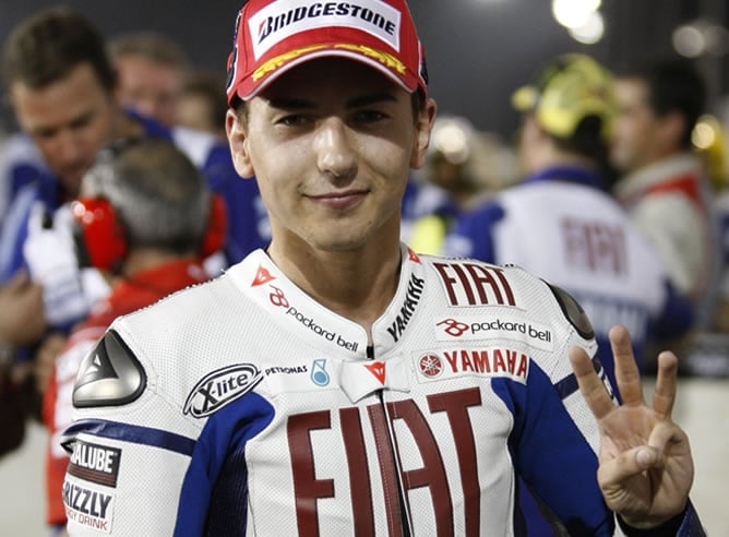 Lorenzo, durante los entrenamientos de Qatar