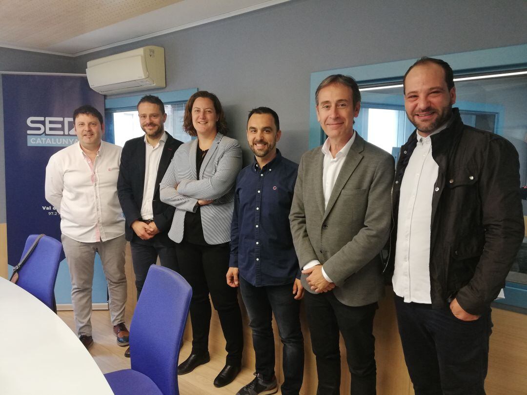 D&#039;esquerra a dreta: Pepín Cuéllar, José Mas Farré, Silvia Marqueta, Julio Mora, Juli Alegre i Juan Mas Farré.