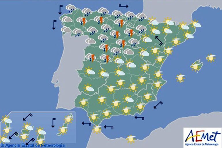 Previsión de Aemet para el martes 17 de mayo.