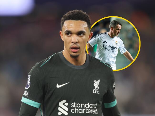En un montaje, Trent Alexander-Arnold junto a Michael Owen