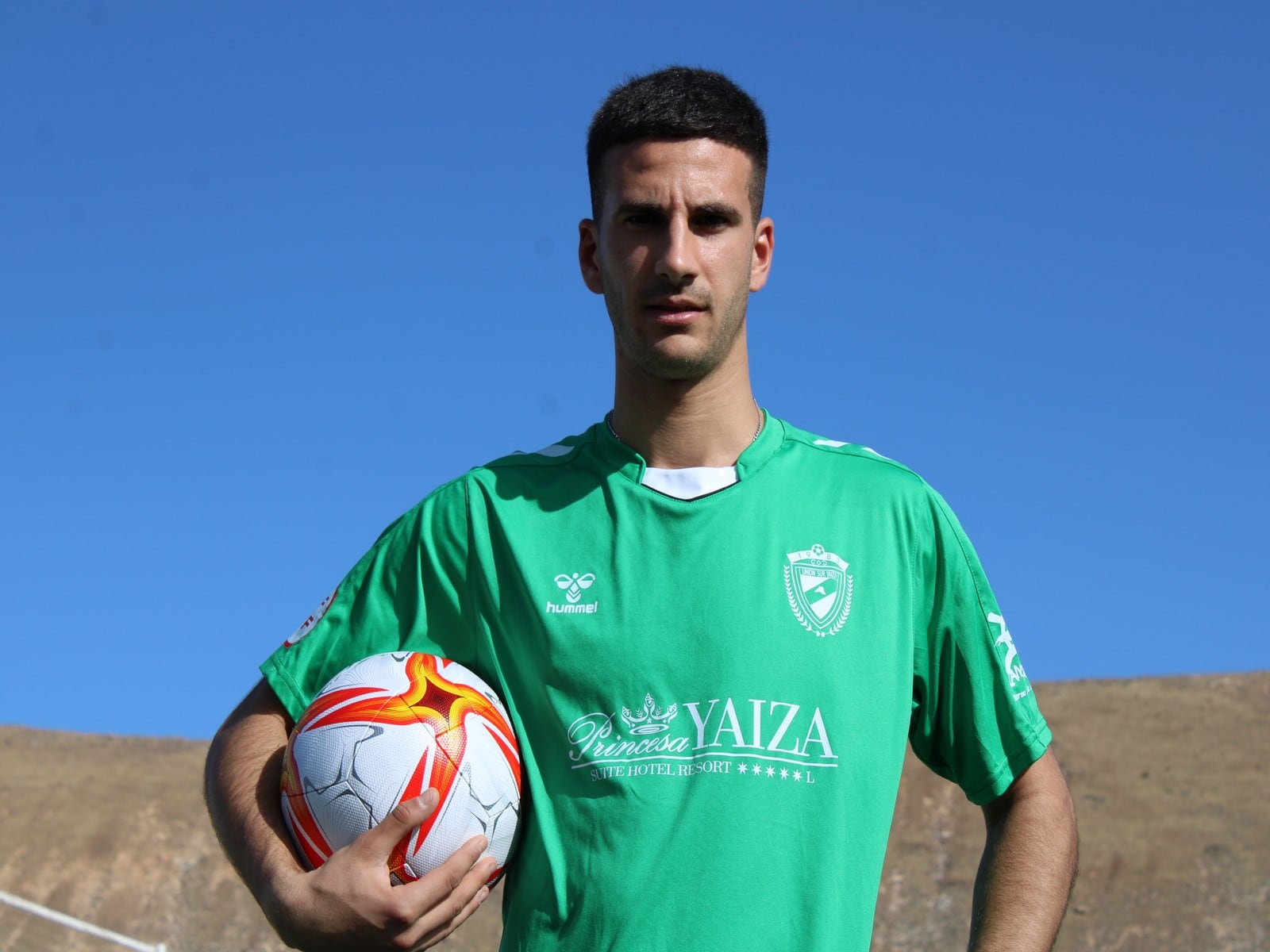 Diego Casoppero con la camiseta del Unión Sur Yaiza.