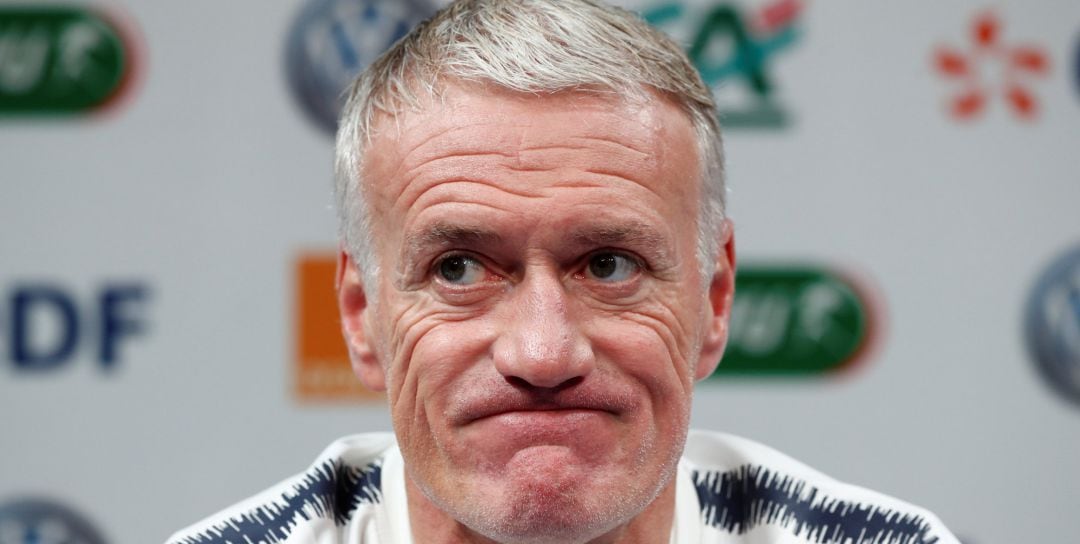 Deschamps, durante la rueda de prensa de este lunes