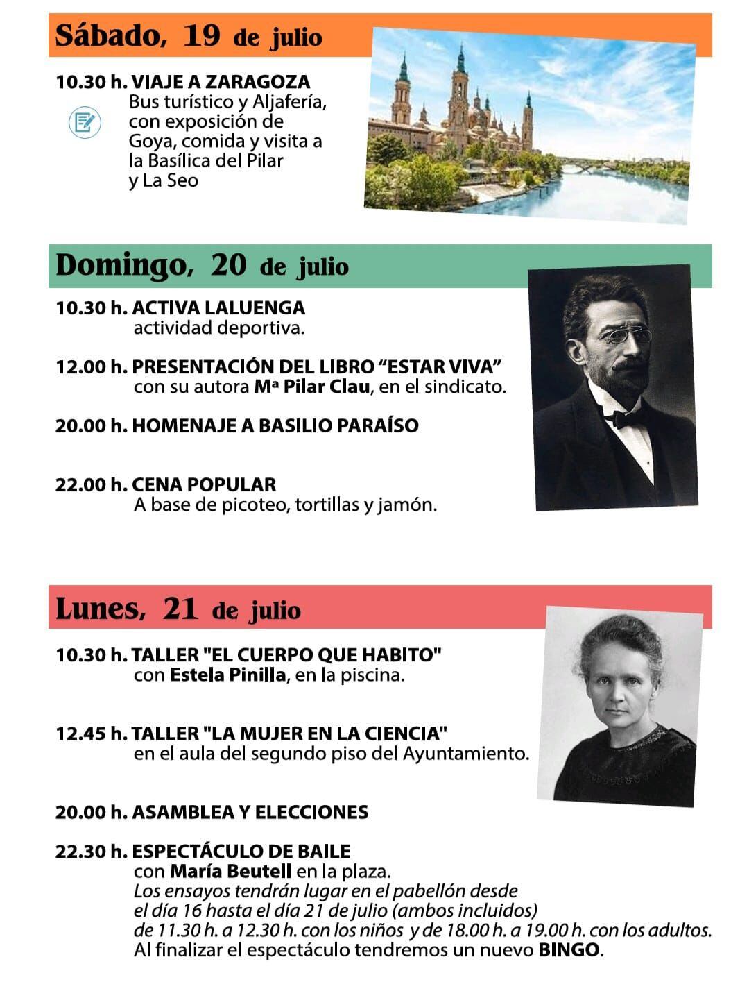 Programación XXX Semana Cultural (Laluenga).