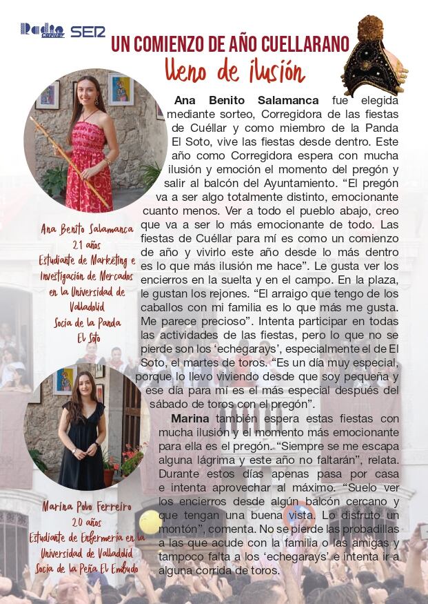 Protagonistas de las Fiestas de Cuéllar en la Guía de Radio Cuéllar 2025