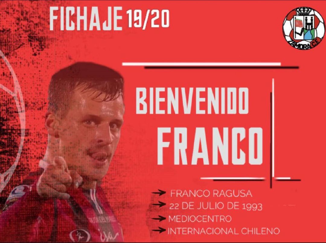 Así anunció el Zamora la llegada, en octubre, de Franco Ragusa