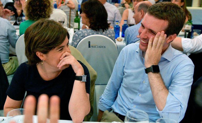 Fotografía facilitada por el Partido Popular de sus candidatos a la presidencia del partido en una cena celebrada el pasado día 10