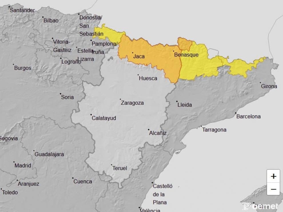 Ampliado el aviso de nevadas en el Pirineo