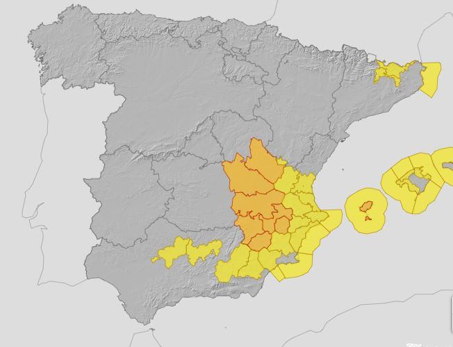 Alerta amarilla por fuertes lluvias en La Safor.