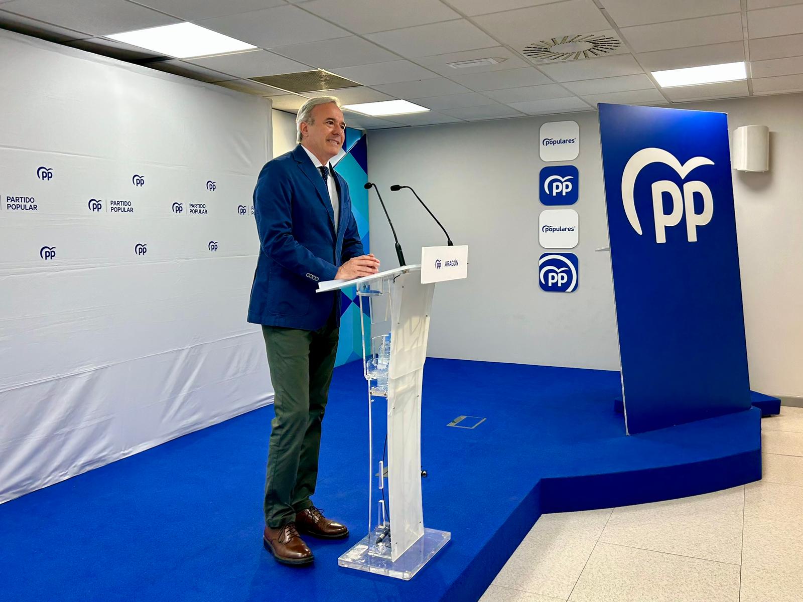 El presidente del PP Aragón, Jorge Azcón