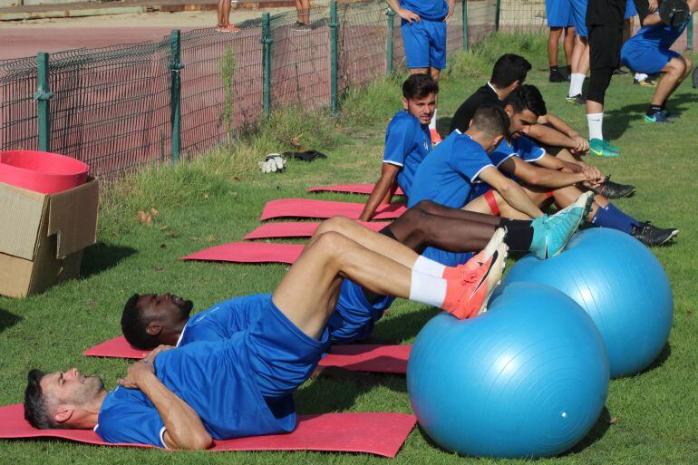 Imagen del entrenamiento del Xerez DFC este martes
