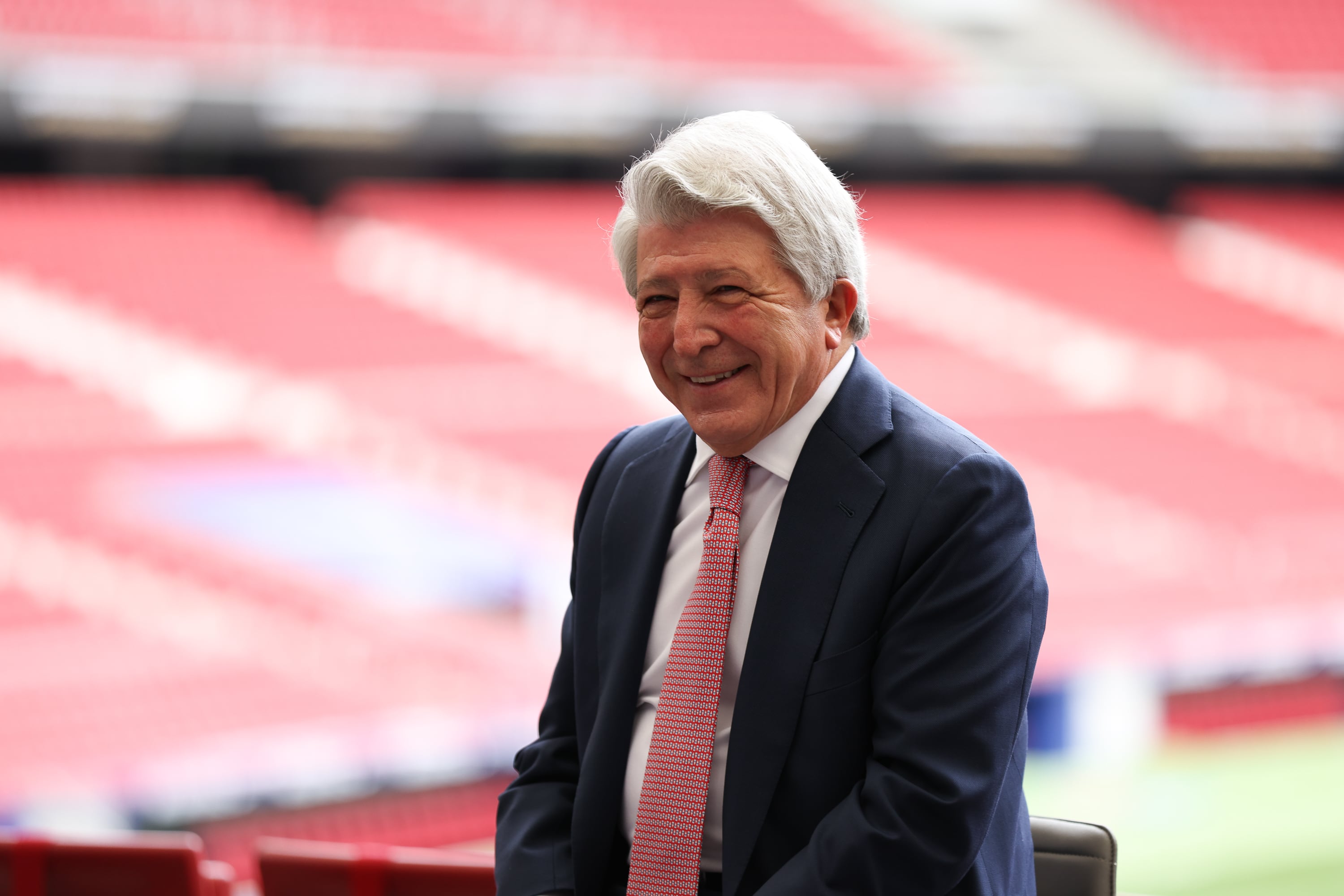 Enrique Cerezo, presidente del Atlético de Madrid, durante una presentación en el Wanda Metropolitano