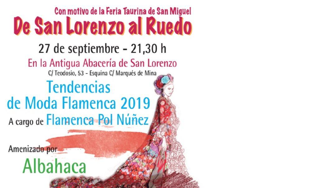 Cartel del desfile de moda flamenca que se celebra este jueves en la Abacería de San Lorenzo