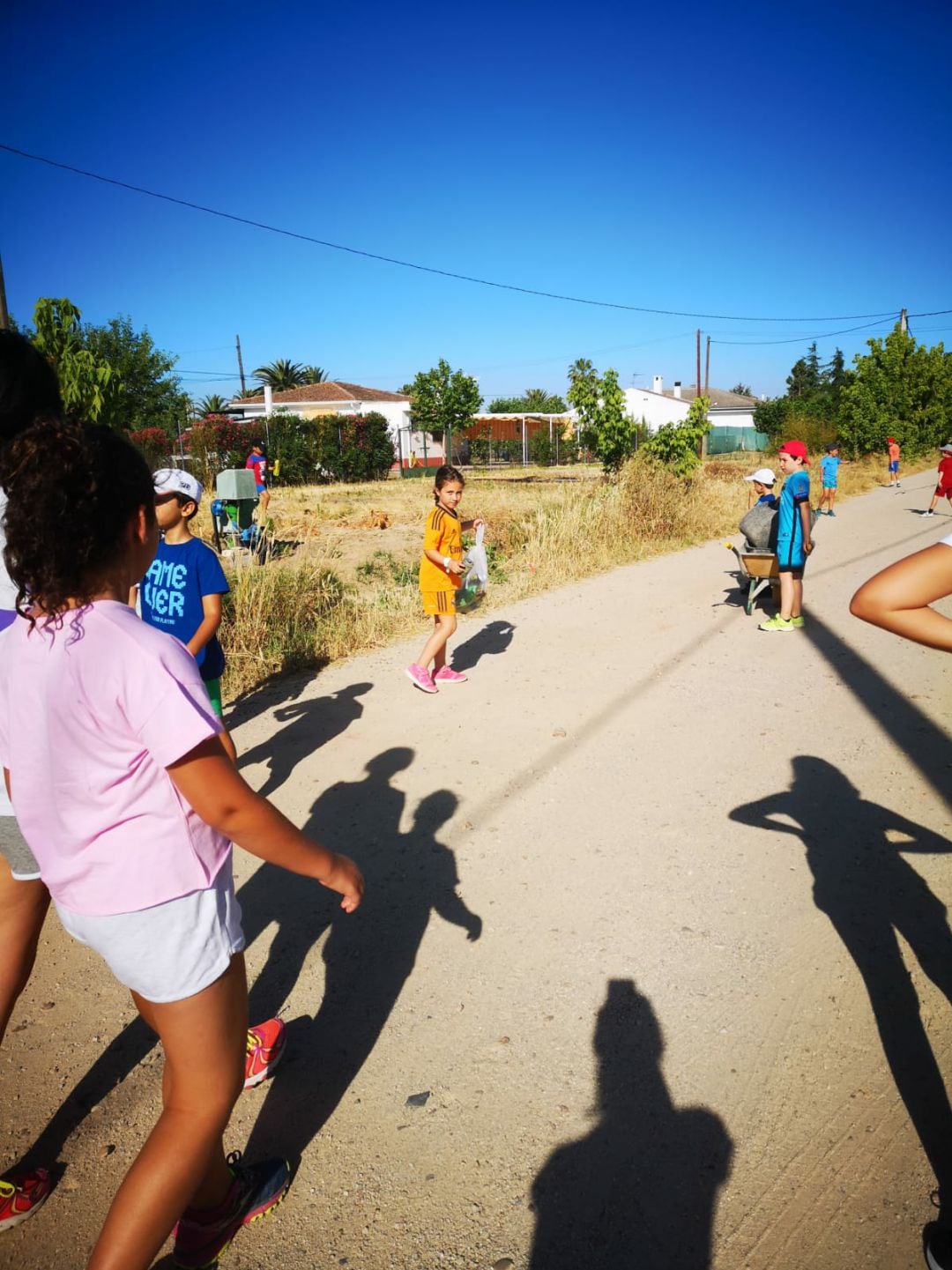 Integrantes del campamento de Verano recogiendo para reciclar