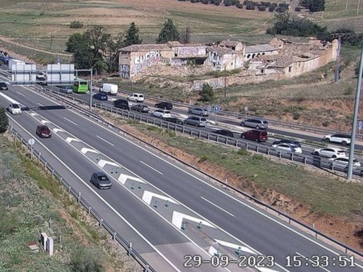 Un accidente por alcance provoca retenciones en la Autovía A-42, a su paso por Toledo