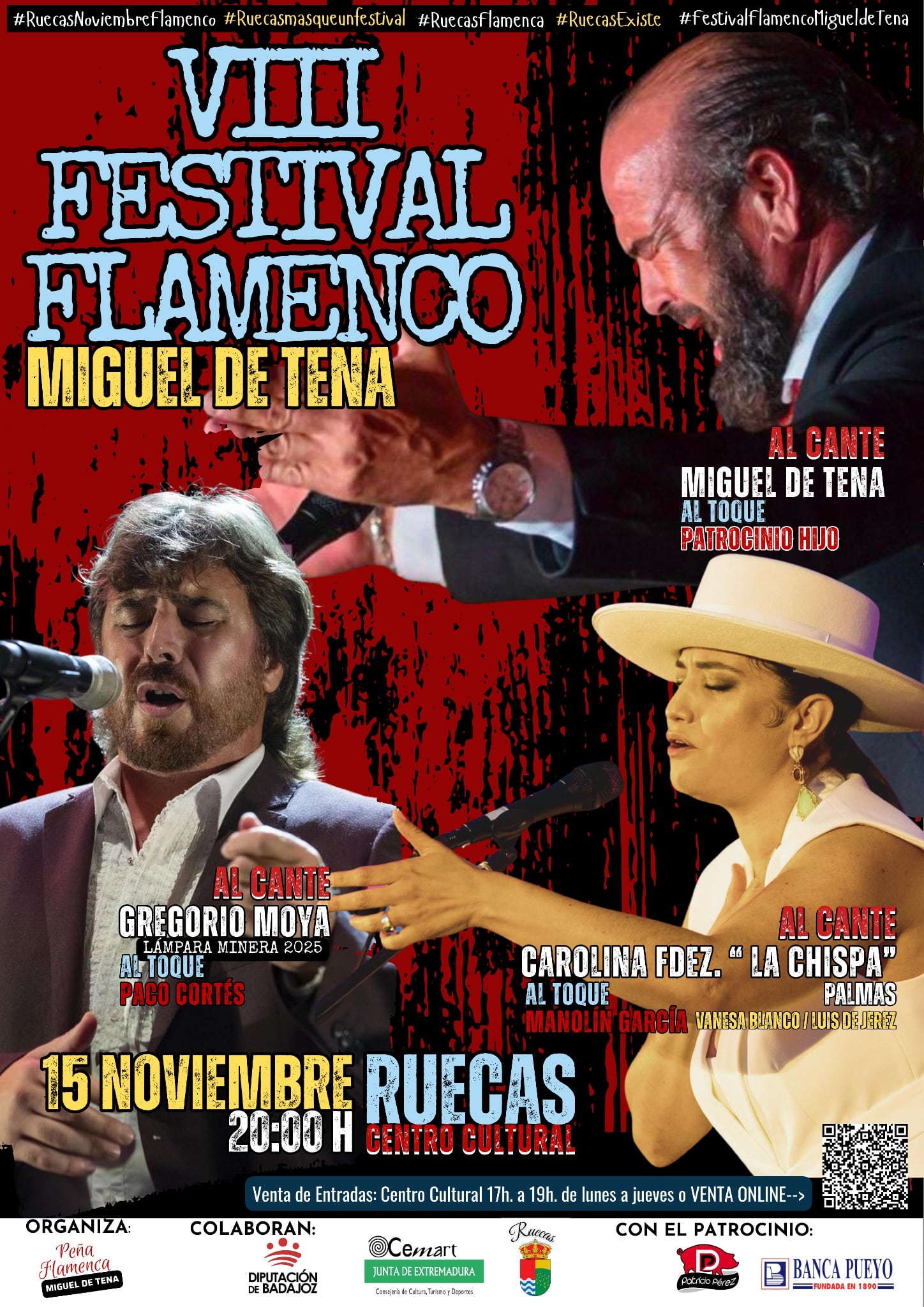Ruecas celebra este sábado el VIII Festival Flamenco Miguel de Tena
