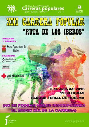 Cartel de la XIII Carrera Popular &#039;Ruta de los Iberos&#039; de Huelma 2015