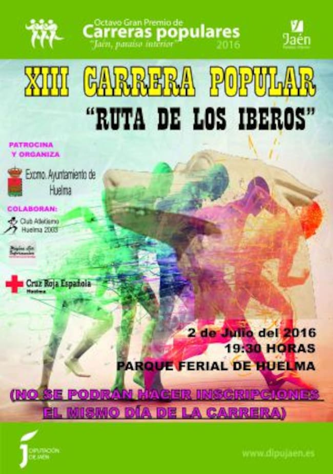Cartel de la XIII Carrera Popular 'Ruta de los Iberos' de Huelma 2015