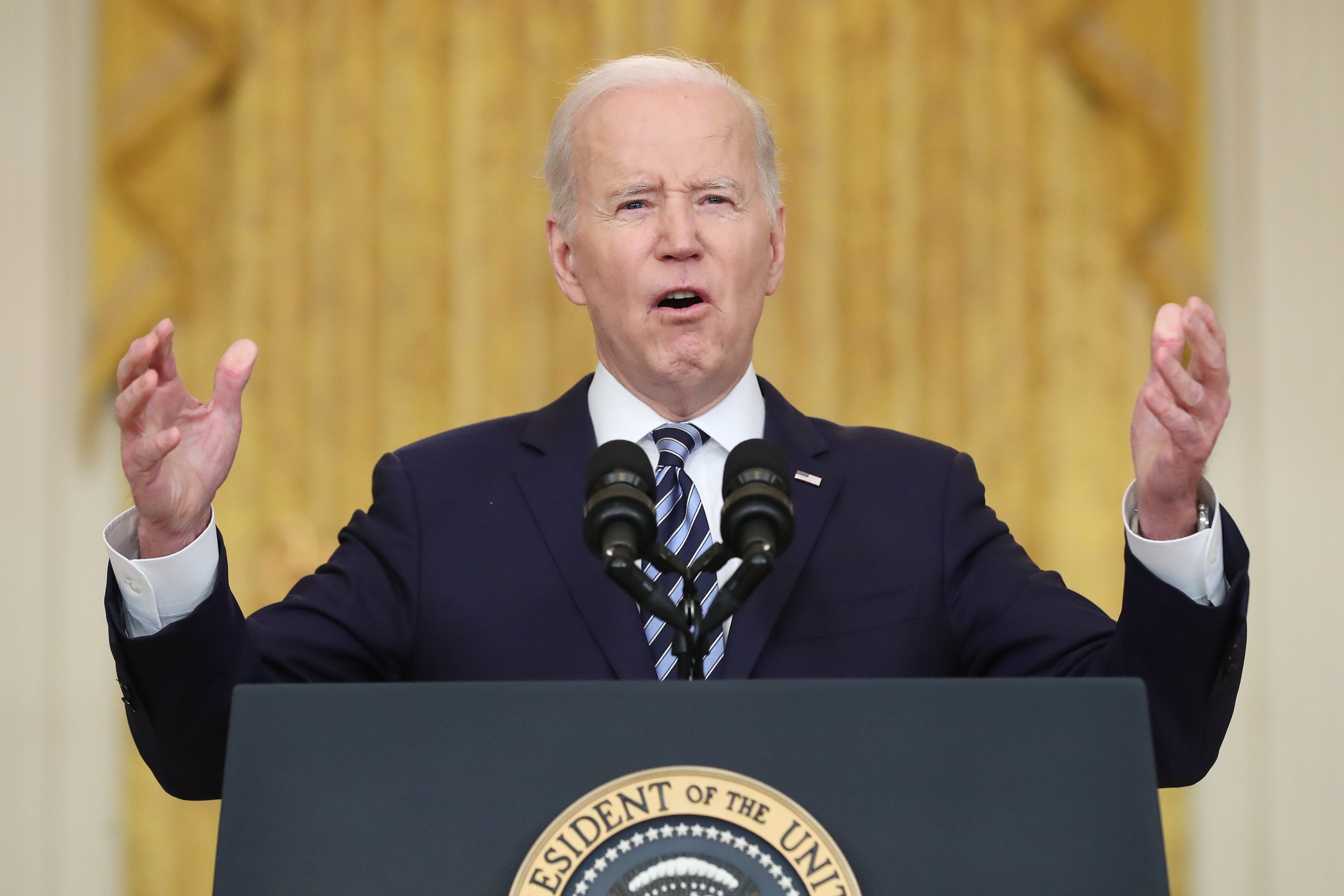 El presidente de EEUU, Joe Biden, durante la comparecencia de este jueves en la Casa Blanca.