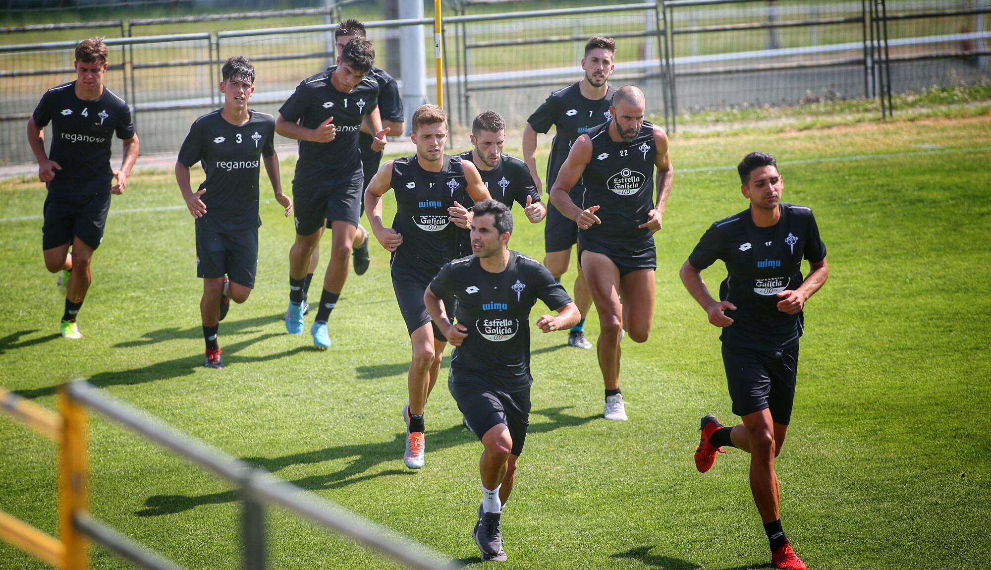 Primer entrenamiento del Racing, desarrollado el pasado miércoles en A Gándara