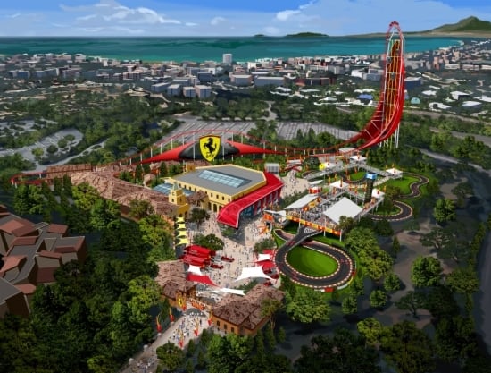 Recreació del futur &#039;Ferrari Land&#039; dins del parc temàtic de PortAventura.