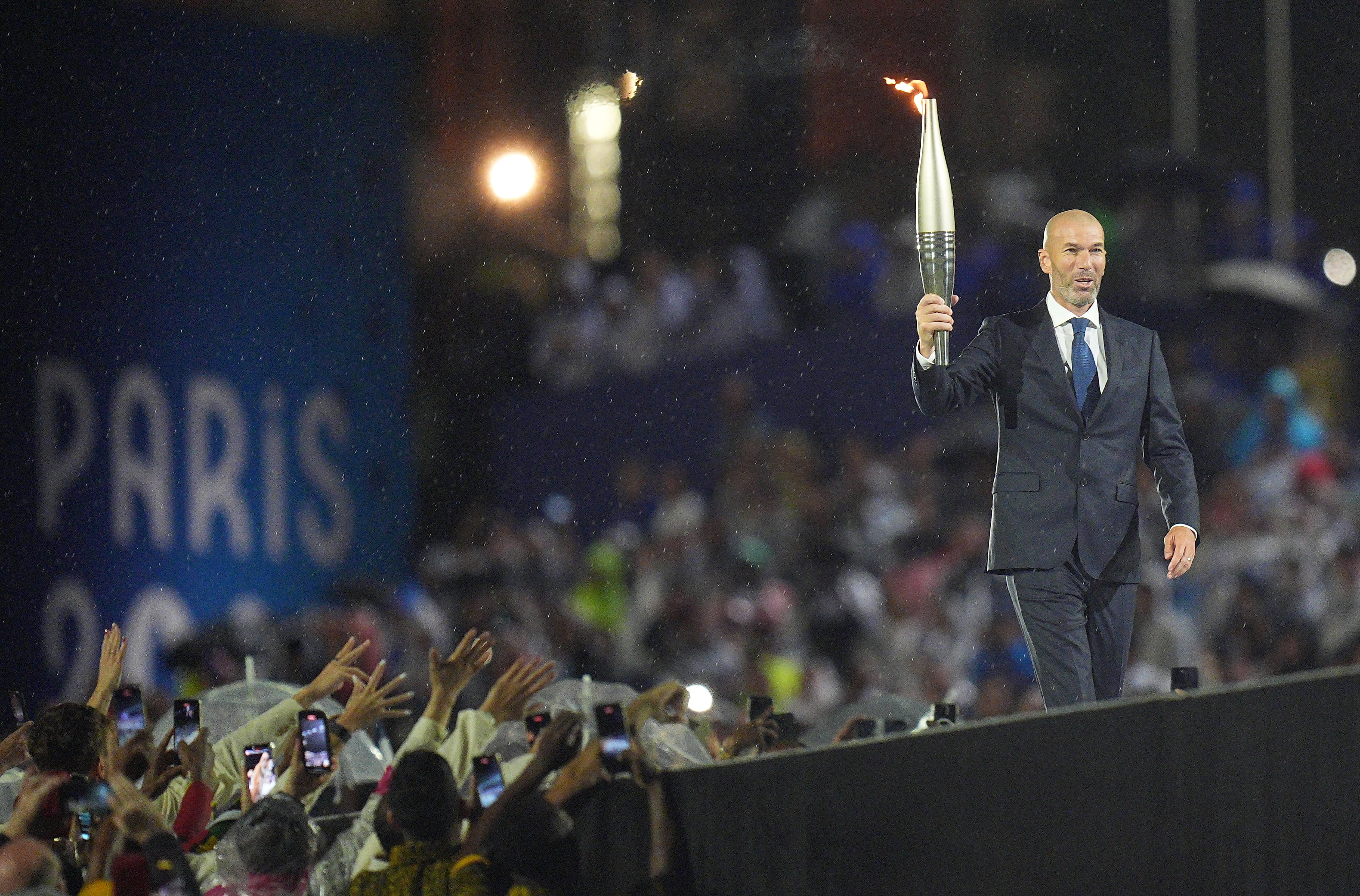 Zinedine Zidane, en la ceremonia inaugural de los Juegos Olímpicos de París 2024