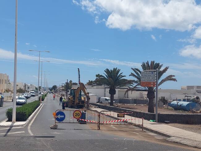Cierre de la calle para el comienzo de los trabajos.
